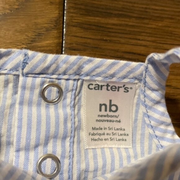 New Carter's romper blue and white stripes size newborn - Picture 5 of 6